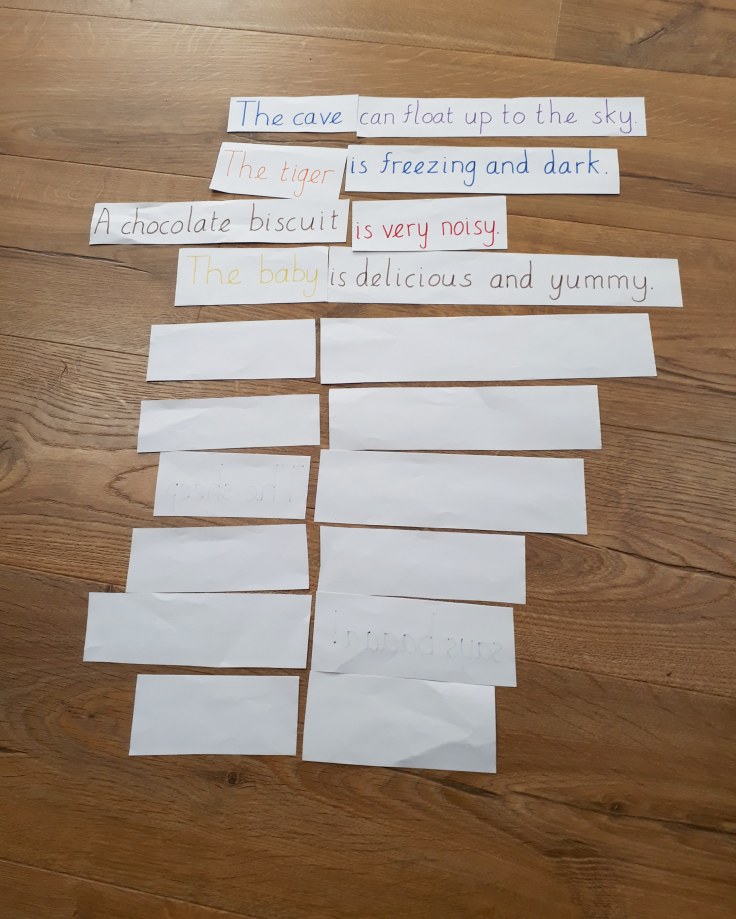Silly sentence reading game for eyfs key stage 1